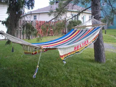 HAMAC DOUBLE TWIN HAMMOCK BELIZE BAG ETUI SAC COTON RARE HAMAK, View more