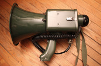 Military grade bullhorn megaphone