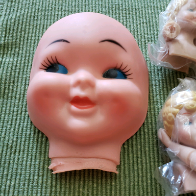 DOLL HEADS. HALF FACE DOLL HEAD. DOLL MAKING SUPPLIES., View more