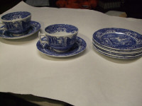 SPODE  CUPS AND SAUCERS AND SMALL PLATES ENGLISH