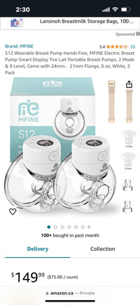 New in box dual hands free breast pump 