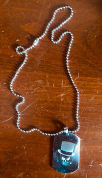 Skull dog tag necklace