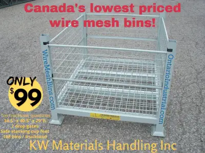 WIRE MESH BINS ONLY $99 EA. LOWEST PRICED WIRE BASKETS IN CANADA, View more