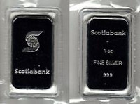 Bar en argent/silver bullion Scotia 1 oz/Ounce/once