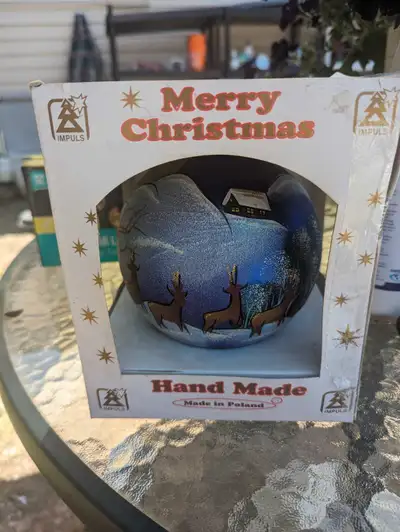 Handmade 7 in x 7 in beautiful Christmas ball made in Poland, View more