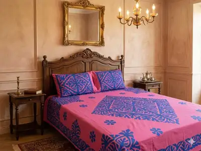 Traditional, Hand crafted Bedsheet set., View more