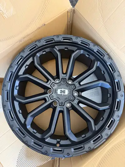 These brand new, never-installed Vision 405 Korupt wheels feature a striking satin black finish and...