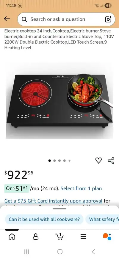 Electric cooktop 24 inch,Cooktop,Electric burner, View more