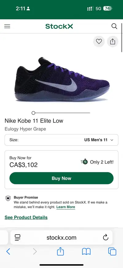 Excellent condition original Nike Kobe 11 US men’s size 10.5, View more