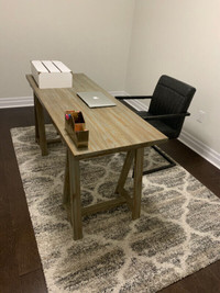 Solid Wood Computer Desk - Sawhorse Style