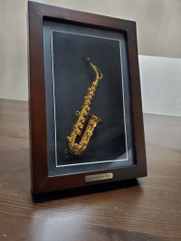 Mini Saxophone Replica in glass case
