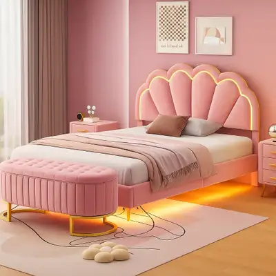 Queen Bed with Bench – Great Condition, View more
