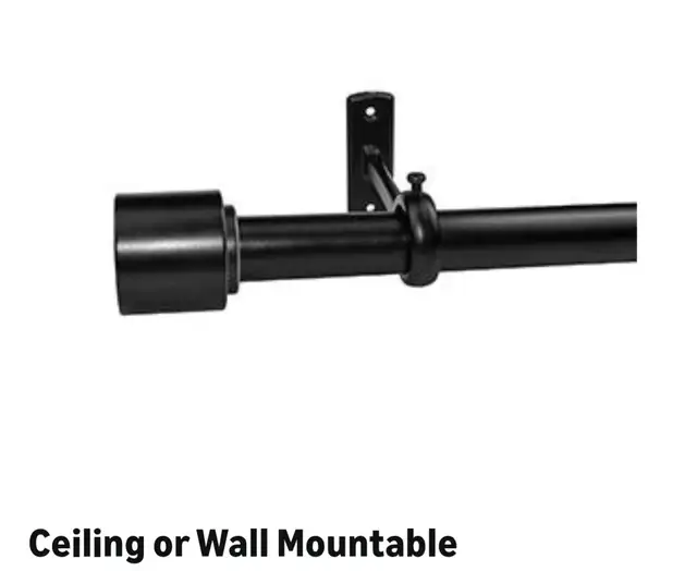 Ceiling Curtain Rod Brackets (Black)552036928282972166