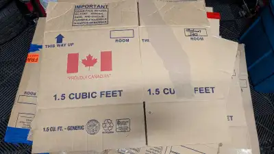 I have a collection of gently boxes, each sized at 1.5 cubic feet, ready to assist with your moving...