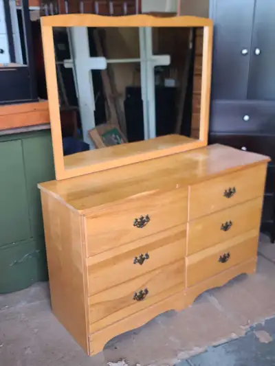 Light Wood Dresser with Mirror, View more