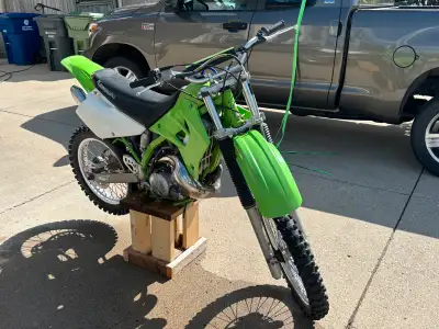 Very strong, liquid cooled Kawasaki KDX 220. This is an iconic trail and mountain dirt bike. There h...