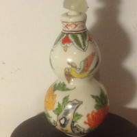 ANTIQUE 19TH C. QING CHINESE FAMILLE ROSE PORCELAIN SNUFF BOTTLE