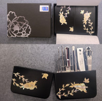 NEW - Korean Wood and Pearl Handmade Manicure Travel Gift Set