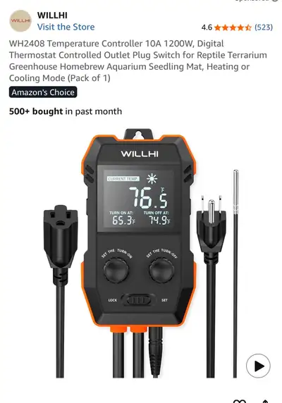 WILLHI Temperature Controller, View more