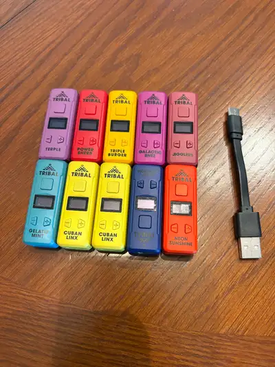 Ten 510 vape batteries, View more