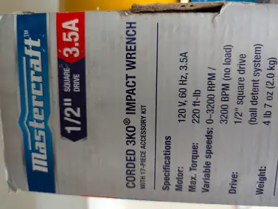 mastercraft 1/2" impact wrench, View more