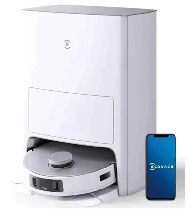 ECOVACS DEEBOT T20 Omni Robot Vacuum and Mop,Hot Water Mop Washing,Auto Hot Air-Drying,9mm AutoMop L...