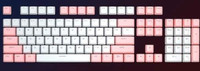 Gaming keyboard keycaps pink and white 104 keys (new)
