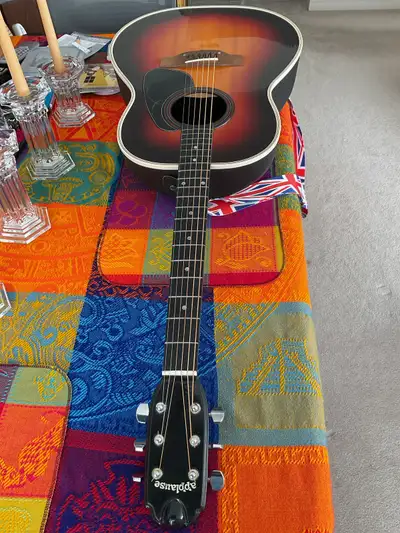 Applause, by Ovation, model number AE14, S/N 102356, a Karan Music Product, eBay asking price $700