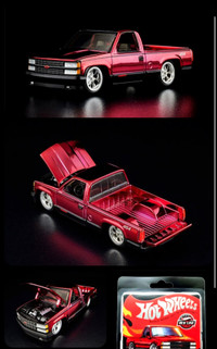 Hot wheels RLC exclusive Chevy 454 SS pickup truck chrom red 