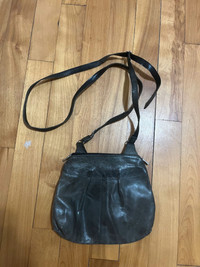Gray leather bag