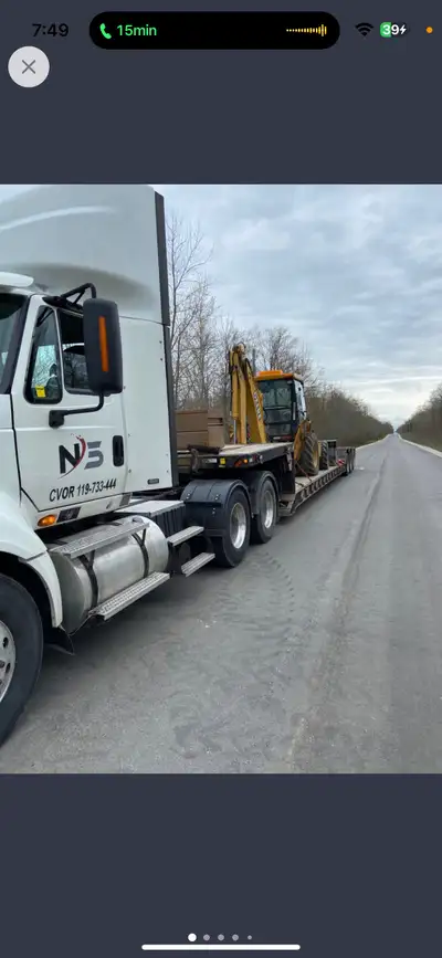 We offer heavy equipment float service all over Ontario we are fully insured.Send us make and model...