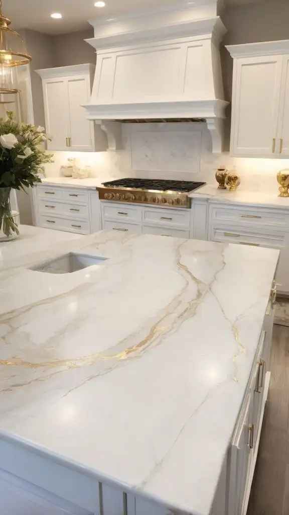 White Marble Kitchen Countertop and Cabinet Set in Cabinets & Countertops in City of Toronto - Image 3
