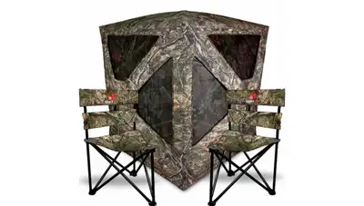New in Box Primos DOUBLE BULL ROUGHNECK GROUND BLIND COMBO GROUND BLIND 2 CHAIRS SEATING HUNTING SHO...