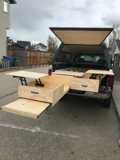 Custom built camping or work storage drawers. Keep everything you need where you need it when you ne...