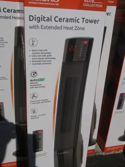 Lasko Ceramic Tower Heater 76 cm - New, in box, $49.00, View more