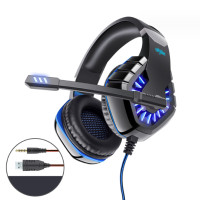 New GT82 3.5 Single Hole Plus USB Wired Gaming Headset - Black