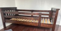 Twin size bed frame with mattress