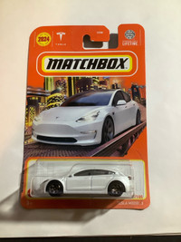 Matchbox White Tesla Model 3 Diecast EV Electric Car Elon Musk