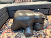 Leather Bulldog and Bear Childrens Ottomans