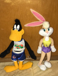 Vintage 1996 SPACE JAM 9" Plush Lot Daffy Duck Lola Rabbit