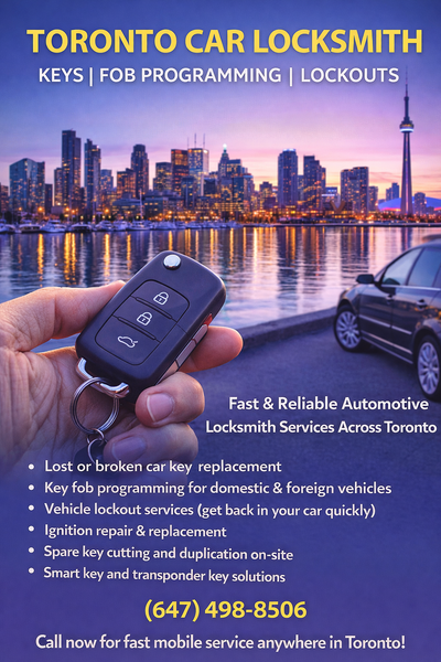 Toronto Automotive Locksmith – Car Keys, Fobs & Ignition Experts When you’re stuck without a working...