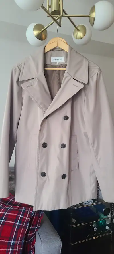 Men’s CK Calvin Klein Double Breasted Trench Coat – Gently Used, View more