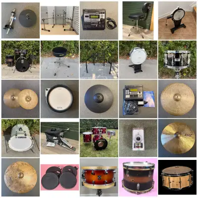 HUGE Acoustic + Electronic DRUM & CYMBAL INVENTORY YAMAHA ROLAND, View more
