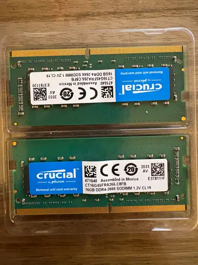 Crucial 32GB Kit (2x16GB) DDR4 2666MHz SODIMM, View more