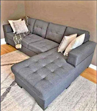 "Cozy Gathering: Inviting 4-Seater Fabric Sectional Sofa"