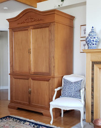 French Walnut Armoire Cabinet