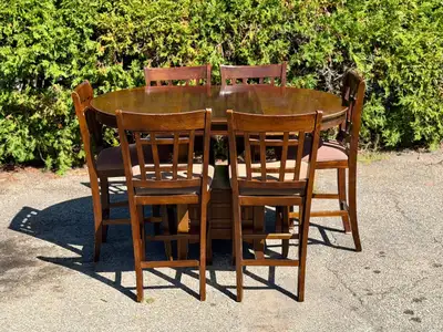 7-Piece Counter Height Extendable Dining Set – Table + 6 Chairs, View more
