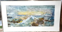 Stormy Weather Original Paper Decoupage Seascape Beach Wall Art!