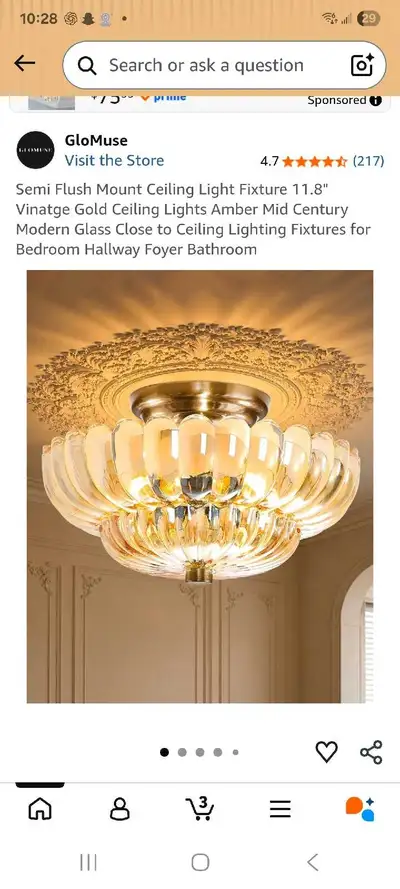 GloMuse Semi Flush Mount Ceiling Light, View more