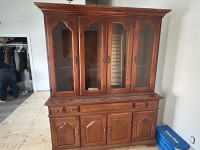 Solid maple China cabinet